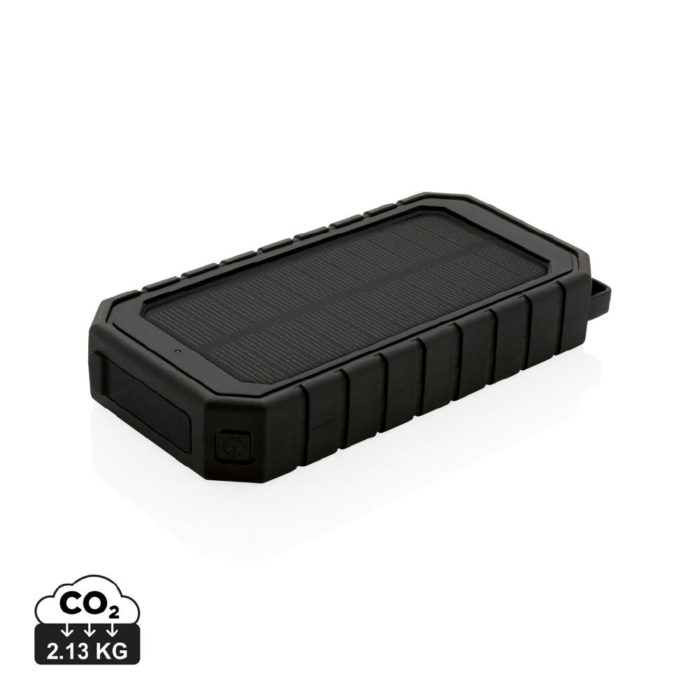 Product image 10.000 mAh Solar-Powerbank mit 10W Wireless aus RCS Plastik Werbeartikel