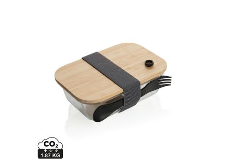 Product image Lunch-Box aus Glas mit Bambusdeckel Werbeartikel