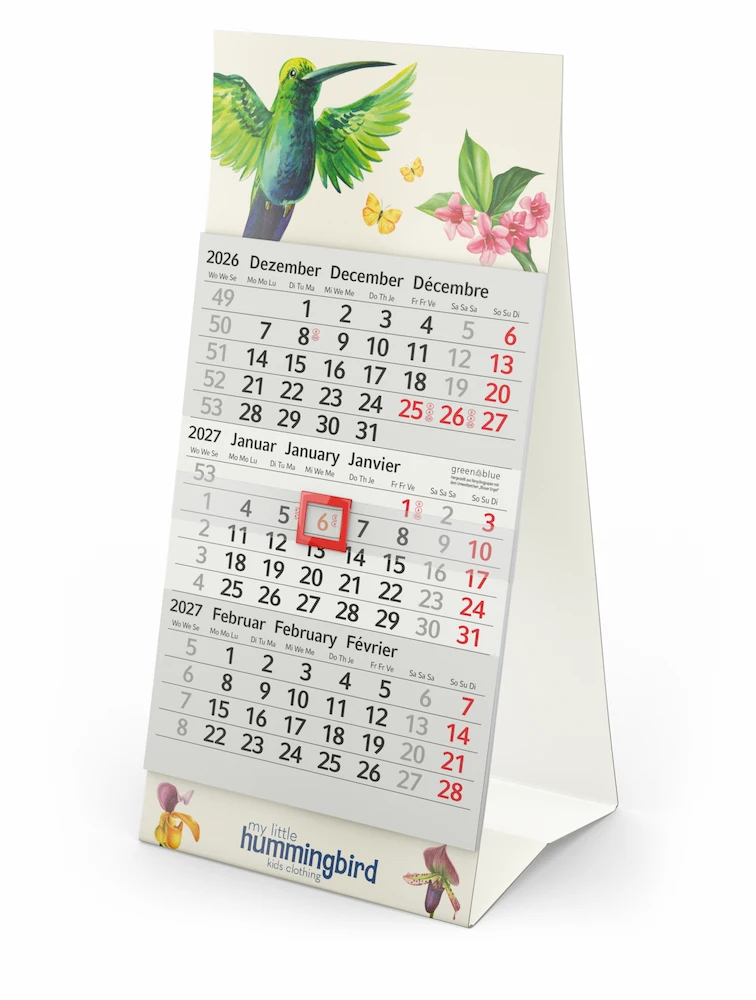 3-Monatskalender Tischkalender Mini 3 Recycling 3-Monatskalender Tischkalender Mini 3 Recycling