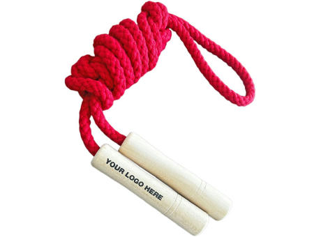 Springseil mit Griffen - Baumwolle in Sonderfarben Werbeartikel