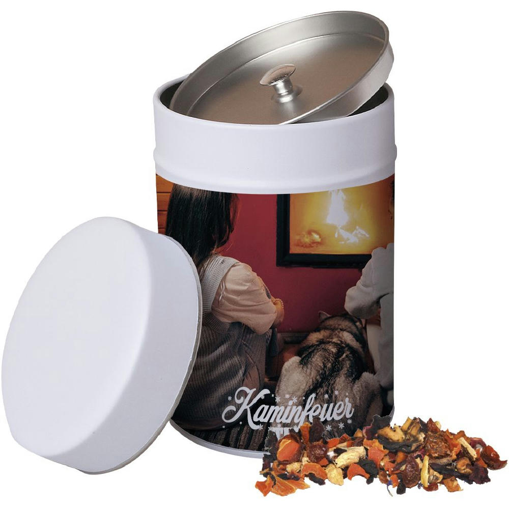 Product image Kaminfeuer Tee, ca. 150g, Metalldose Maxi Werbeartikel