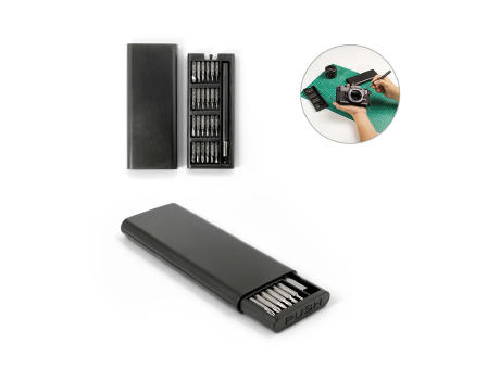 Product image ATOM. Schraubendreher-Set mit verschiedenen magnetischen Spitzen aus Carbonstahl Werbeartikel