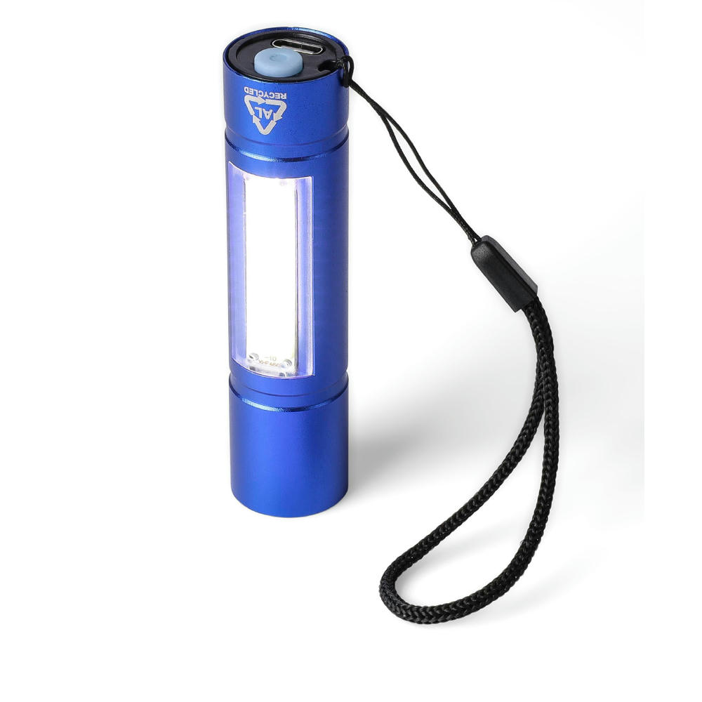 Taschenlampe aus recyceltem Aluminium COB Sami Werbeartikel
