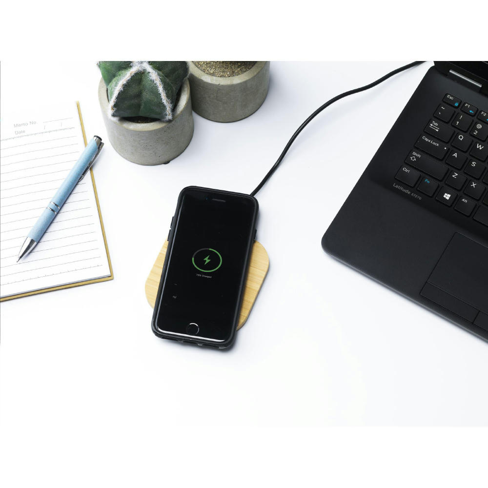 Bamboo Wireless Charger 15W tradloses Ladegerät Werbeartikel