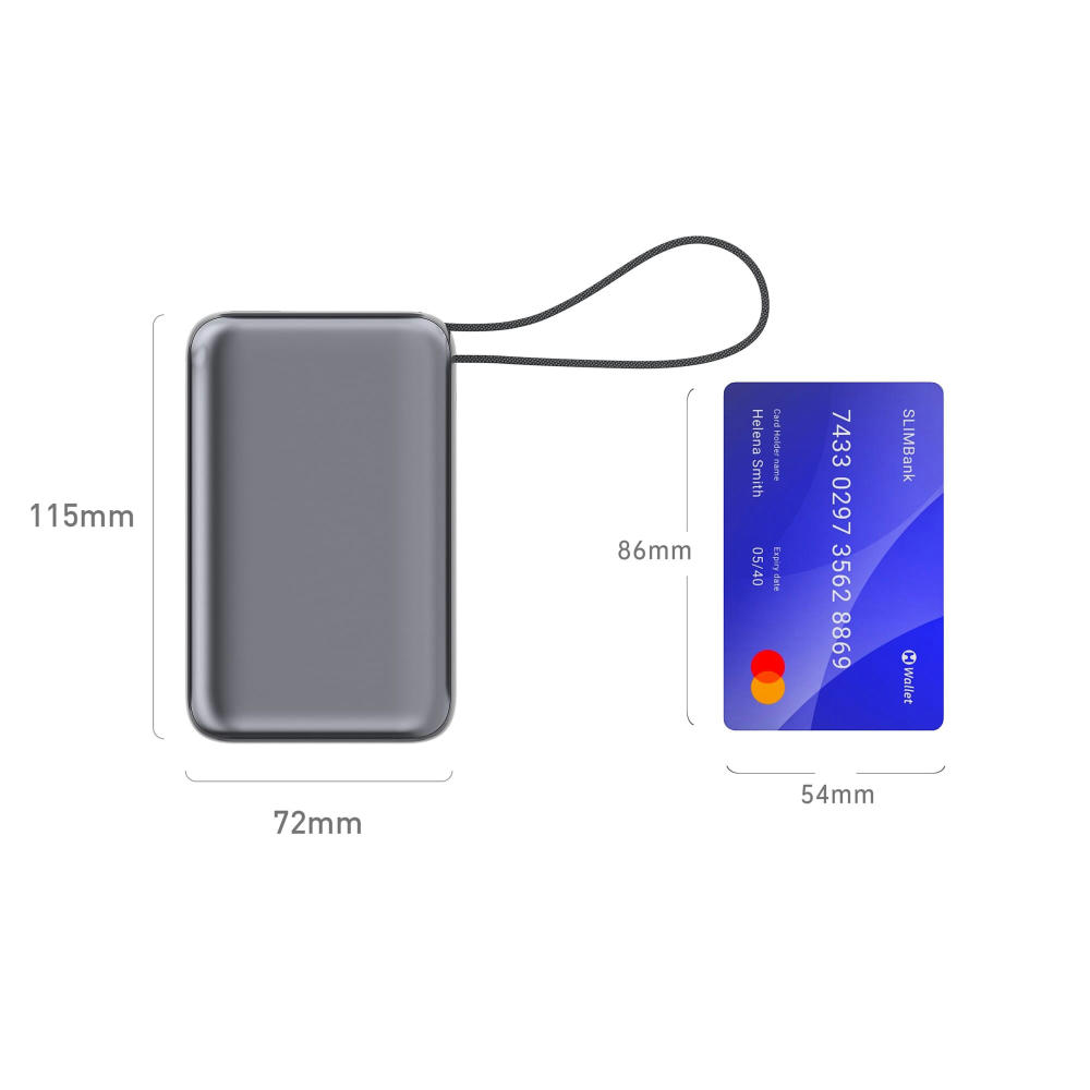 Nova Laptop 65W Powerbank mit integriertem USB-C-Kabel 30000 mAh Werbeartikel