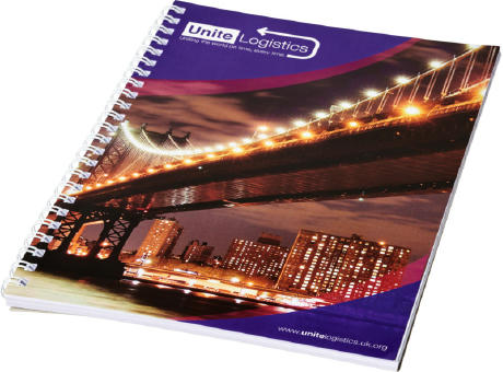 Product image Desk-Mate® A4 Spiralnotizbuch mit bedruckter Rückseite Werbeartikel