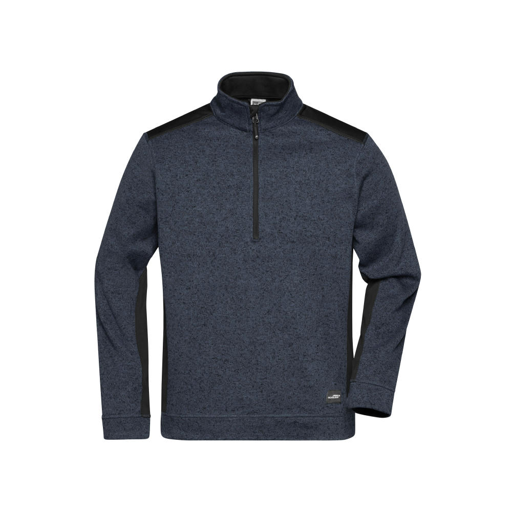 Product image Men's Knitted Workwear Fleece Half-Zip - STRONG - - Pflegeleichter Strickfleece Troyer im Materialmix Werbeartikel