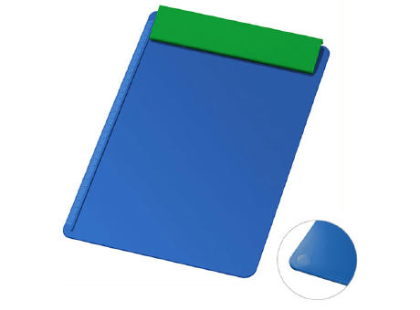 Platte blau, Leiste grün