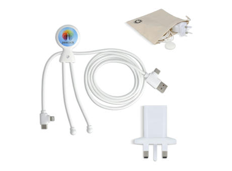 2090 - Xoopar Mr. Bio Langes Ladekabel + UK Stecker Adapter Werbeartikel