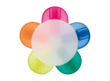 Textmarker Blume mit 5 Farben bedrucken