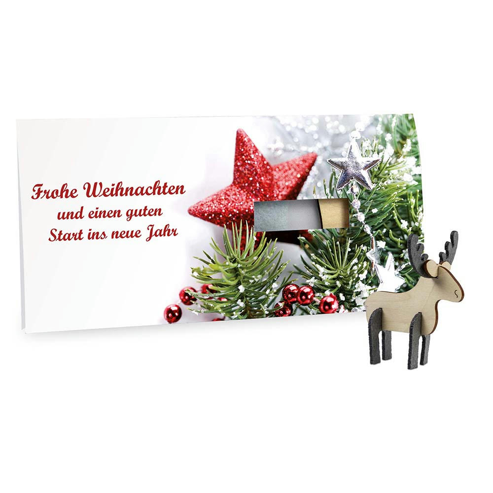 Steckfiguren-Karte Filz - Elch 4/0-c Werbeartikel