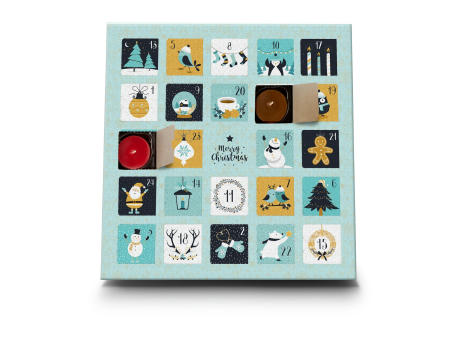 Geschenkartikel / Präsentartikel : Duftkerzen Adventskalender Charming Christmas Werbeartikel