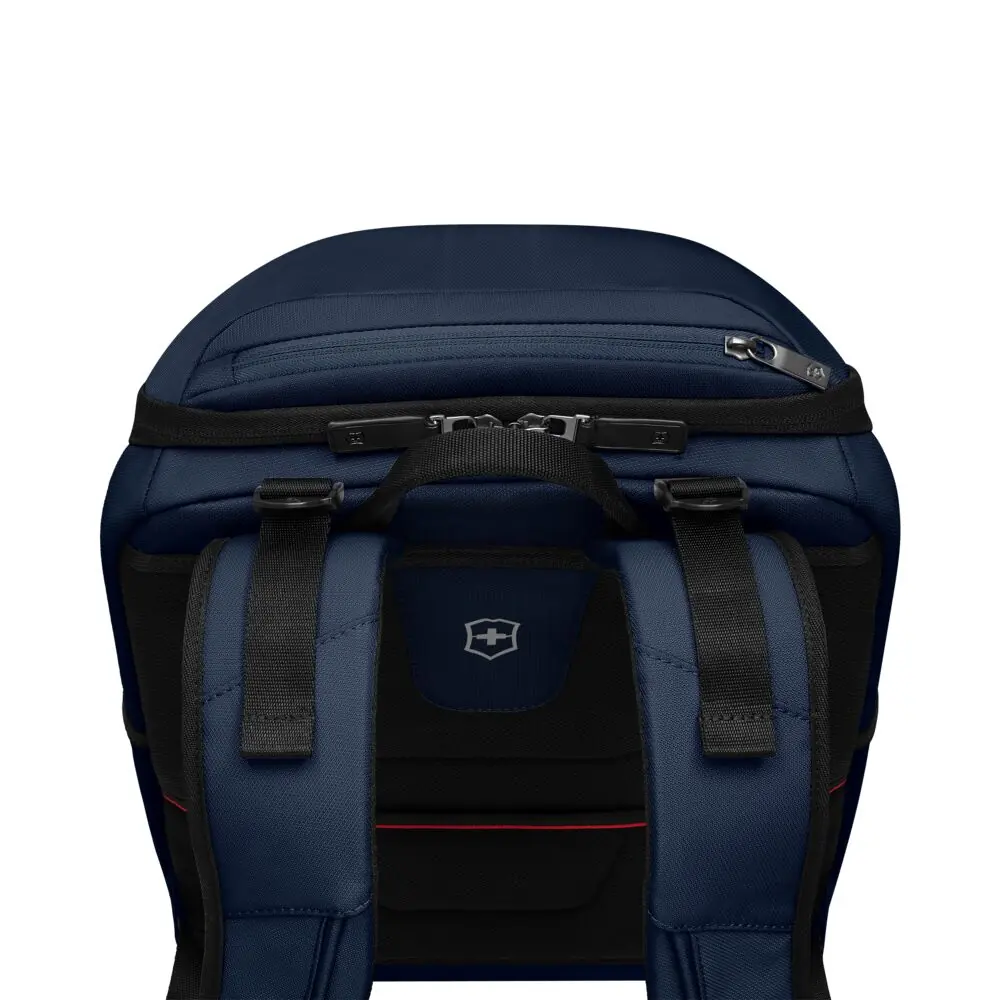 Victorinox Altmont Modern Commuter Backpack Navy, Tragegriff und Reißverschluss oben – hochwertiges Kundengeschenk