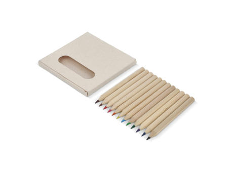 12 Buntstifte in einer Schachtel aus recyceltem Milchkarton bedrucken