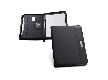 PASZO. A4 Schreibmappe aus PU und Mikrofaser mit linierte Seiten Schreibblock Werbeartikel