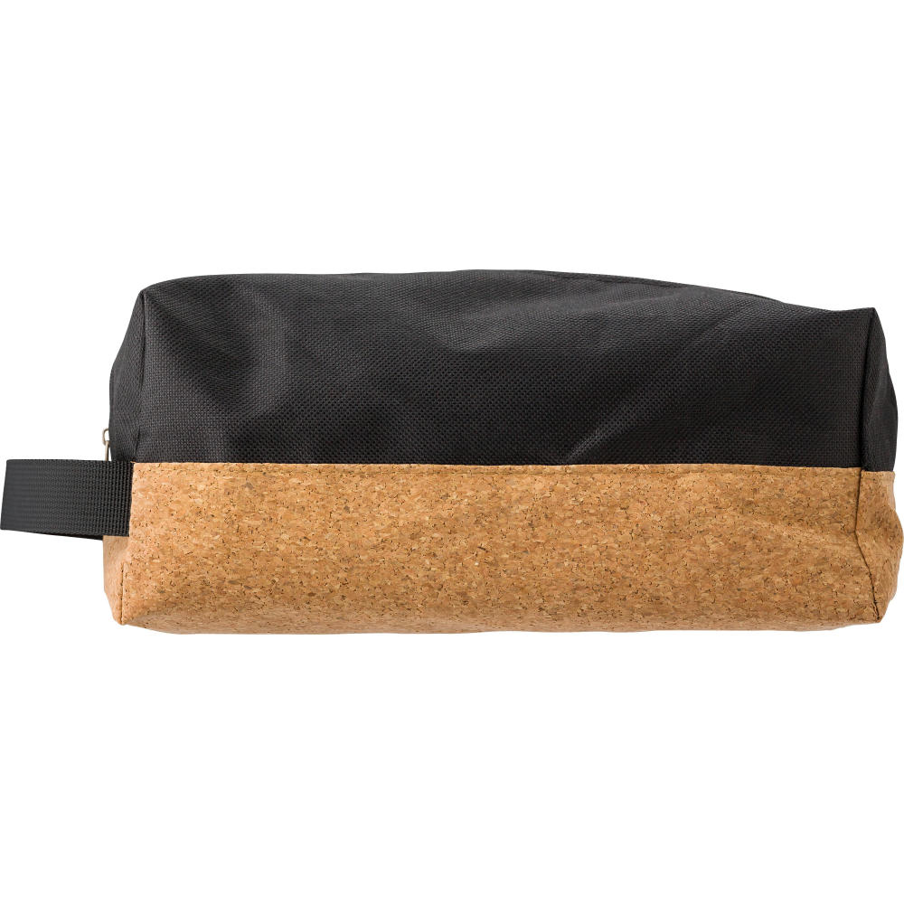 Kulturtasche aus Polyester und Kork Lynn Werbeartikel