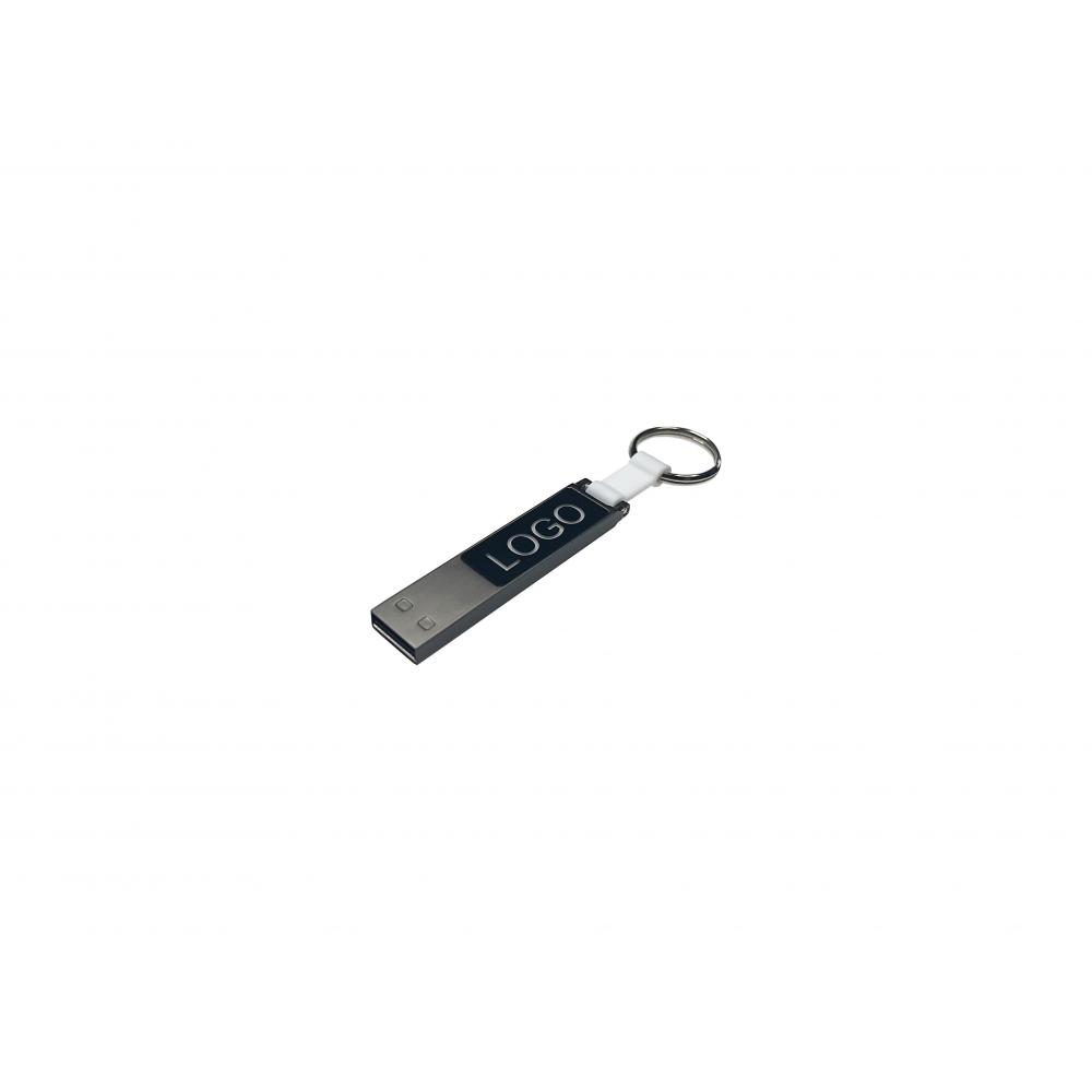 USB-Stick LED 12 USB 2.0 COB   1 GB Silber/Schwarz Werbeartikel