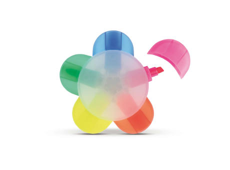 Textmarker Blume mit 5 Farben bedrucken
