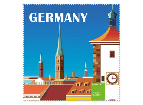 POLYCLEAN rPET Brillenputztuch 20x20 cm im Pergaminbeutel, All-Inclusive-Paket bedrucken