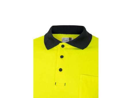 VL PLUTO. Zweifarbiges Piqué-Poloshirt (150g/m²) mit langen Ärmeln, aus Baumwolle (55%) und Polyester (45%) Werbeartikel