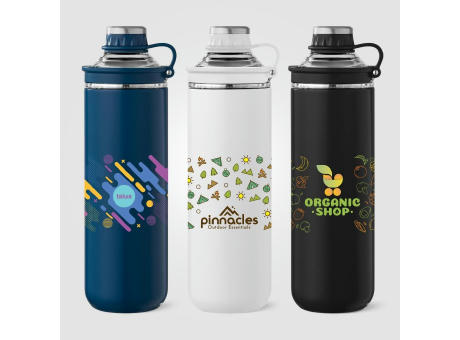 Oasis Recycling-Edelstahlflasche mit Verschluss-Griff - 680 ml  Werbeartikel