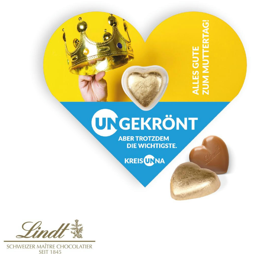 SCHOKOKARTE "Herz" MIT LINDT HERZ Werbeartikel