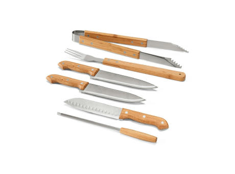 KABSA. Grill-Set im Etui aus Bambus Werbeartikel