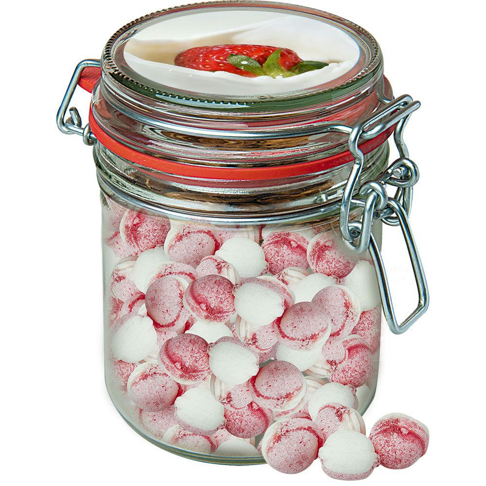 Product image Erdbeer-Joghurt Bonbons, ca. 200g, Bonbonglas Maxi Werbeartikel