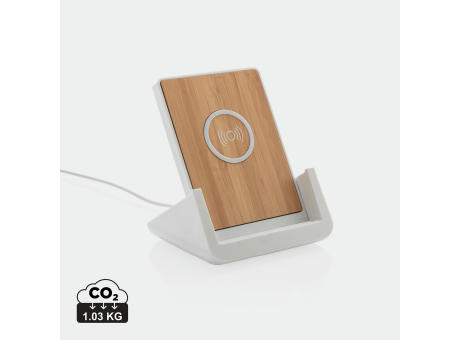 Product image Ontario 10W Ständer aus Bambus & RCS recyceltem Kunststoff Werbeartikel