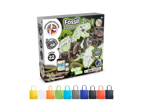 2 in 1 Fossil Excavation Kit V. Lernspiel lieferung inklusive einer faltbaren geschenktasche aus 190T Werbeartikel