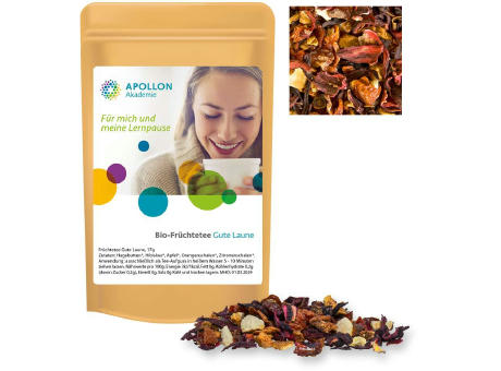 Product image Früchtetee gute Laune, ca. 17g, Standbeutel Mini Werbeartikel
