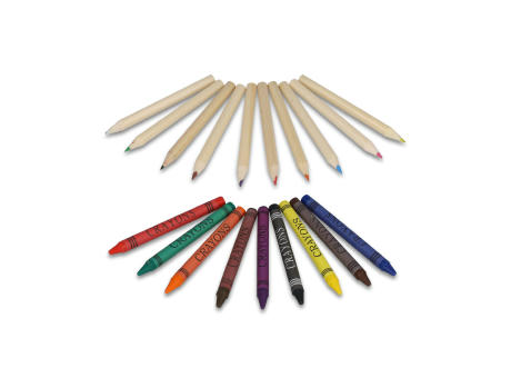 Malstifte und Buntstifte in Kraftbox Werbeartikel