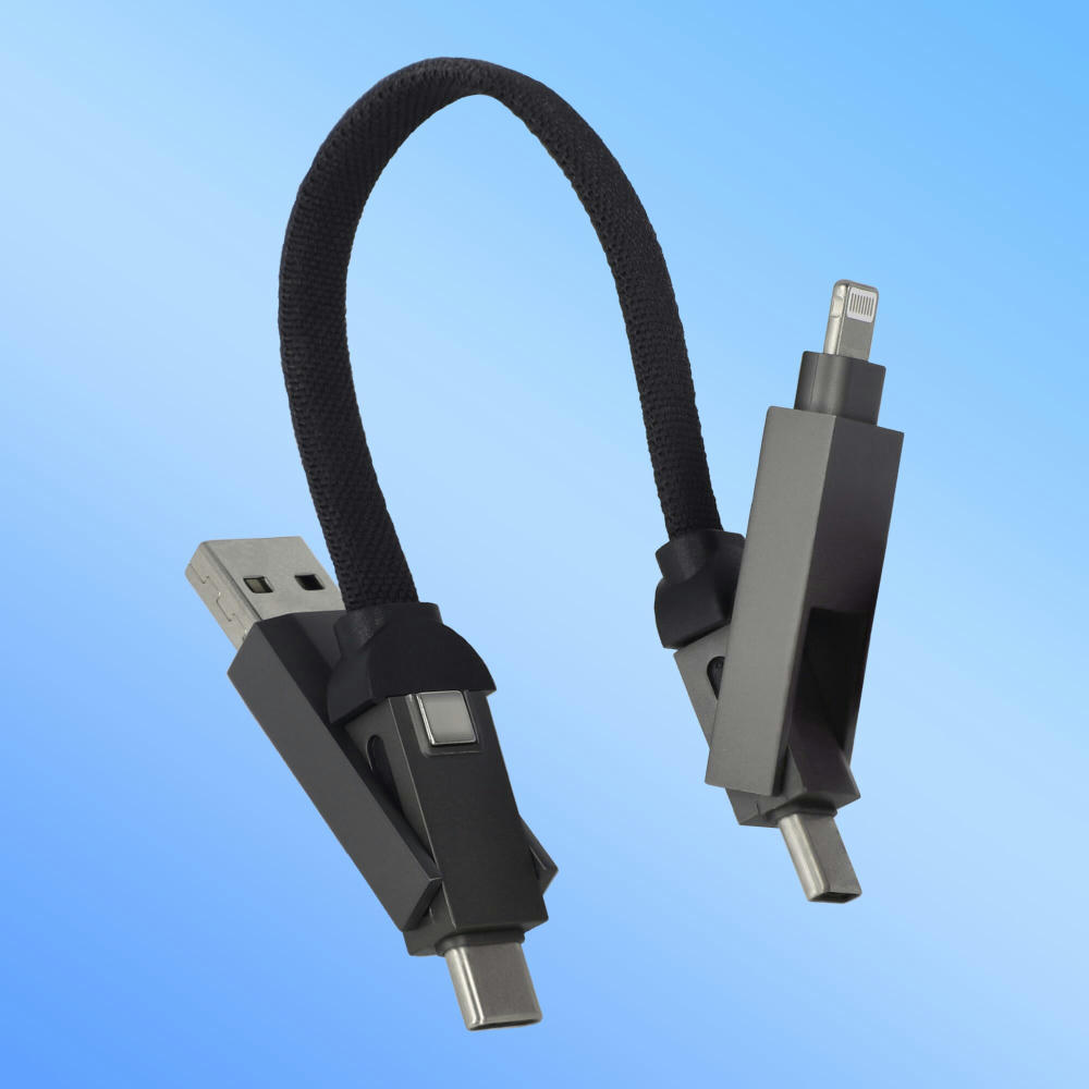 Multifunktionales 4-in-1 Kabel OTG Schlüsselanhänger Größe 60 W Werbeartikel
