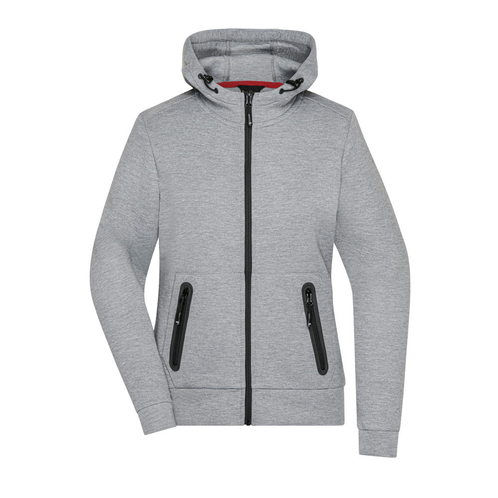 Product image Ladies' Hooded Jacket - Kapuzenjacke mit modischen Details in Melange-Optik Werbeartikel