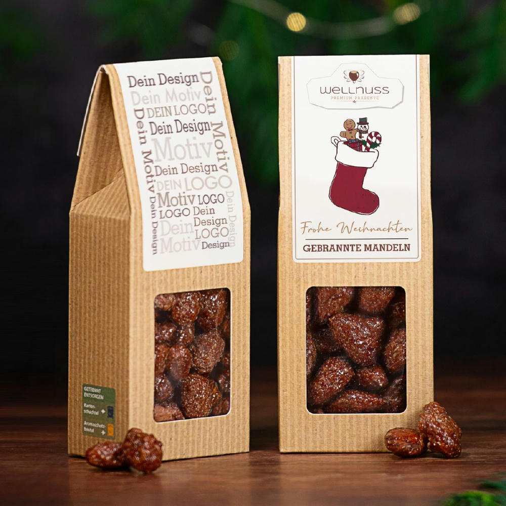Product image Weihnachts Edition - Gebrannte Mandeln in der Faltschachtel Werbeartikel