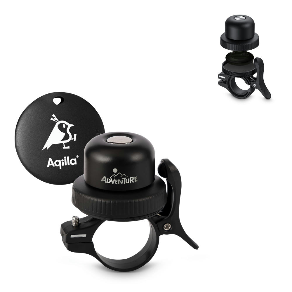 Aqiila Tagbird – Fahrradklingel mit wasserdichter Smartfinder Werbeartikel