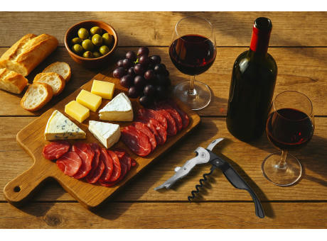 Kellnermesser 'Rioja', Doppelhebel, schwarz Werbeartikel