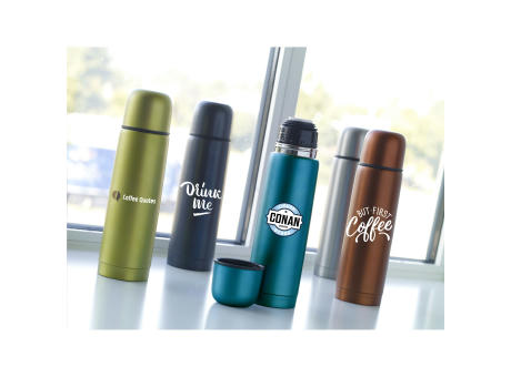 Frosted Bottle RCS Recycled Steel 500 ml Thermoflasche Werbeartikel