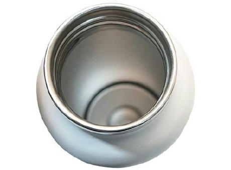 Doppelwandige Flasche 'Arima', weiß, Bambusdeckel, 750ml Werbeartikel