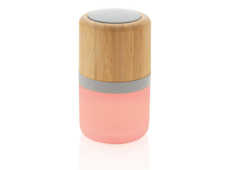 3W farbwechselnder Lautsprecher aus Bambus Werbeartikel