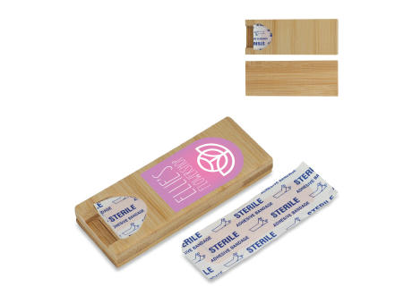 Pflaster in Bambusbox bedrucken