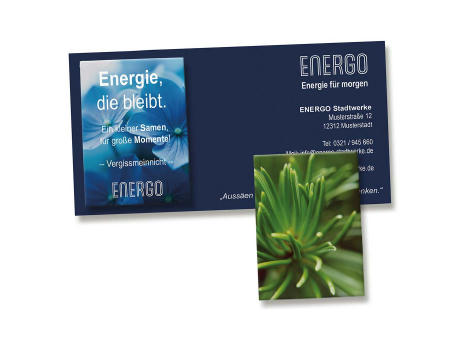 Samentütchen auf Werbekarte - Basilikum Werbeartikel