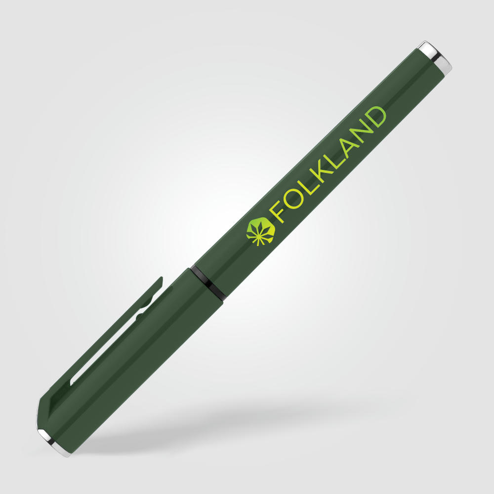 Islander Griff-Gelschreiber Monchrome aus recyceltem Kunststoff Werbeartikel