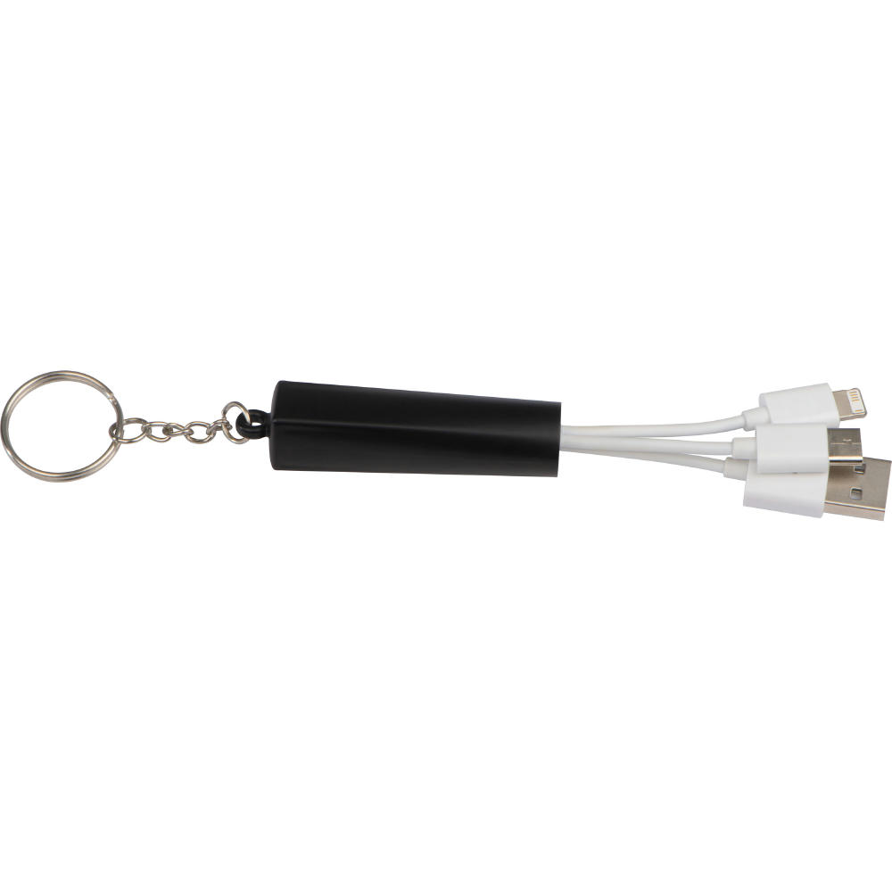 Product image Schlüsselanhänger mit 3in1 USB Ladekabel Werbeartikel