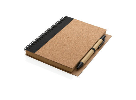 Kork Spiral-Notizbuch mit Stift Werbeartikel