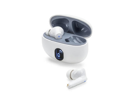 CAETANO. Wireless Earphones aus Recyceltes ABS (100% rABS) mit 4 Stunden Akkulaufzeit Werbeartikel