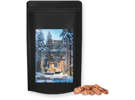 Product image Feuergebrannte Mandeln, ca. 500g, Standbeutel Maxi schwarz bedrucken
