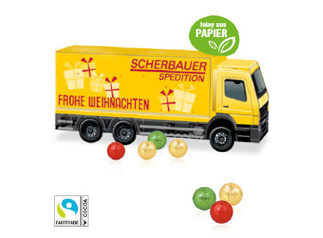 Product image 3D Adventskalender "LKW" mit Fairtrade® Schokolade mit Papier-Inlay Werbeartikel