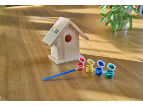 Vogelhaus mit Malset Wesley Werbeartikel