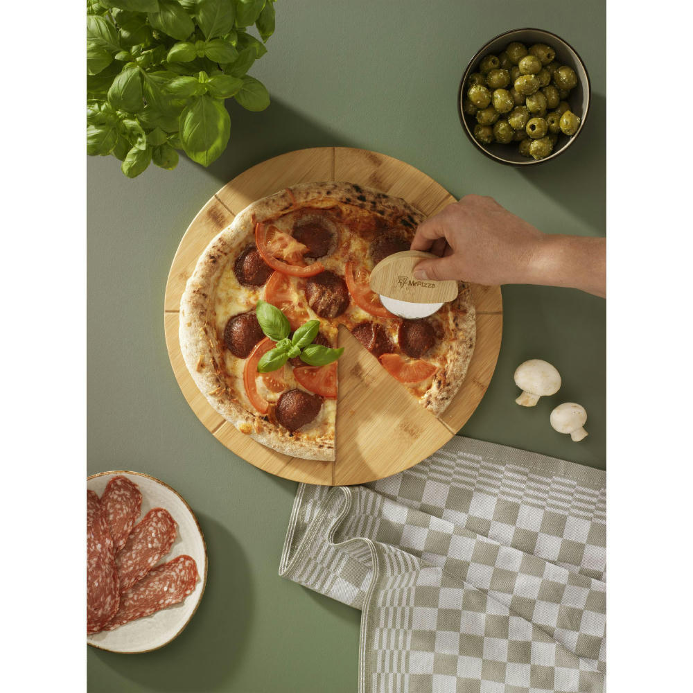 Cortello Bamboo Pizza Cutter Pizzamesser Werbeartikel